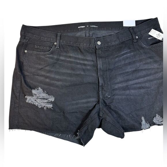 NWT Old Navy Plus Size High Waist Slouchy Straight Black Denim Shorts - Size 26 - Picture 3 of 11